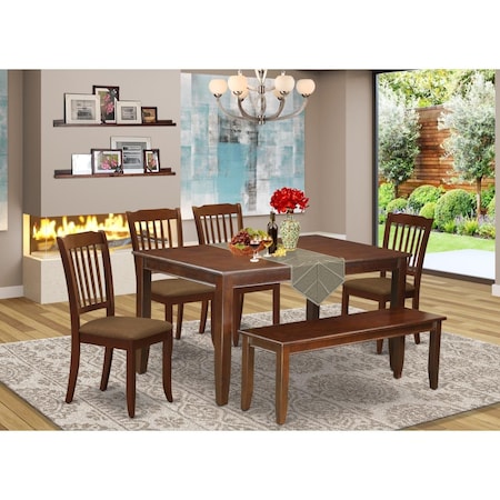 East West Furniture 6 Piece Capri Dining Set - Mahogany CADA6-MAH-C